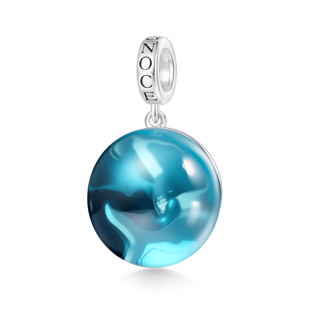 Gnoce Hammerhead Shark Glass Projection Charm Platinum-plated Silver Blend_3