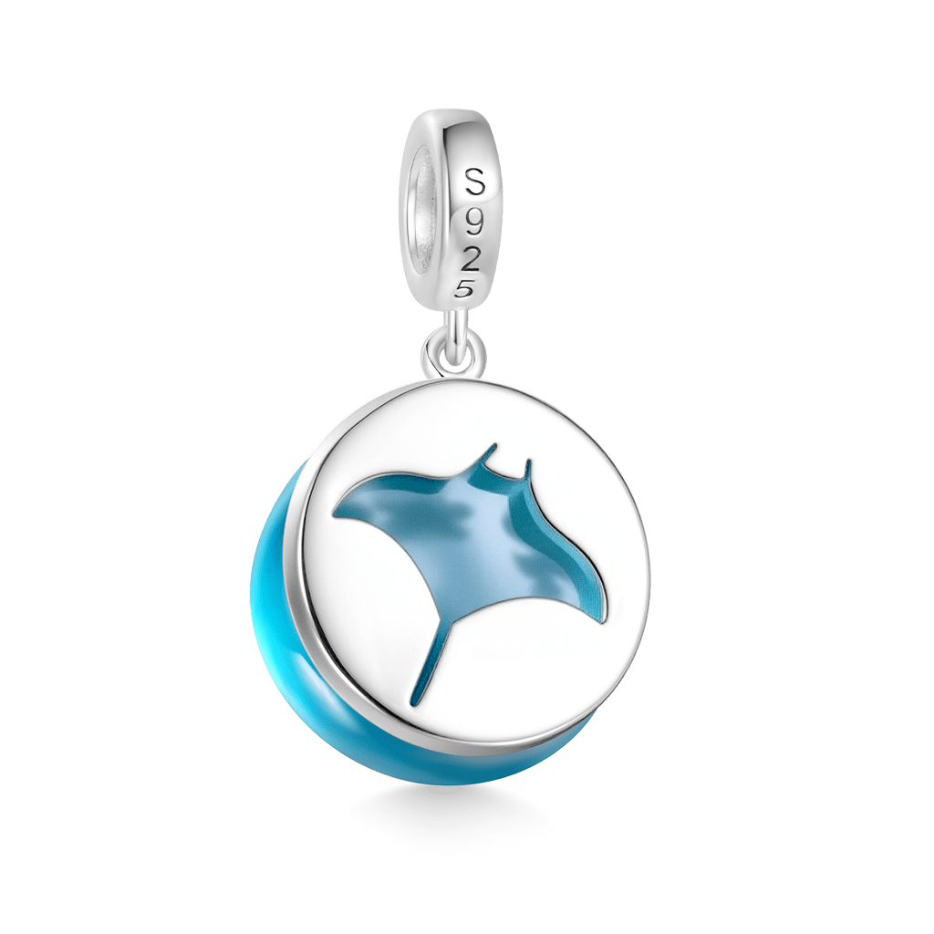 Gnoce Devil Rays Glass Projection Charm Platinum-plated Silver Blend_2