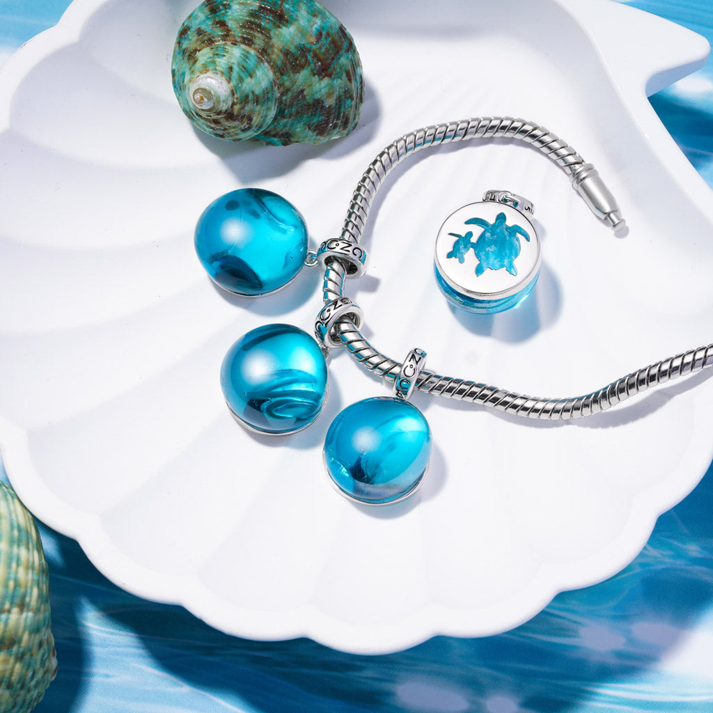 Gnoce Devil Rays Glass Projection Charm Platinum-plated Silver Blend_4