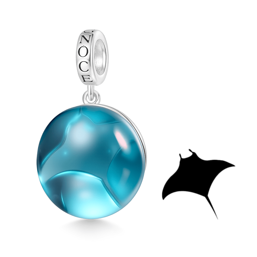 Gnoce Devil Rays Glass Projection Charm Platinum-plated Silver Blend_1
