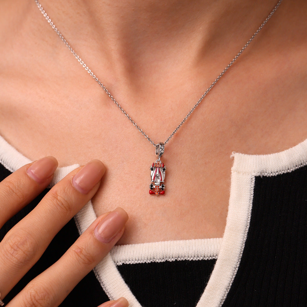 Gnoce Engravable Race Car Charm Platinum-plated Silver Blend_5