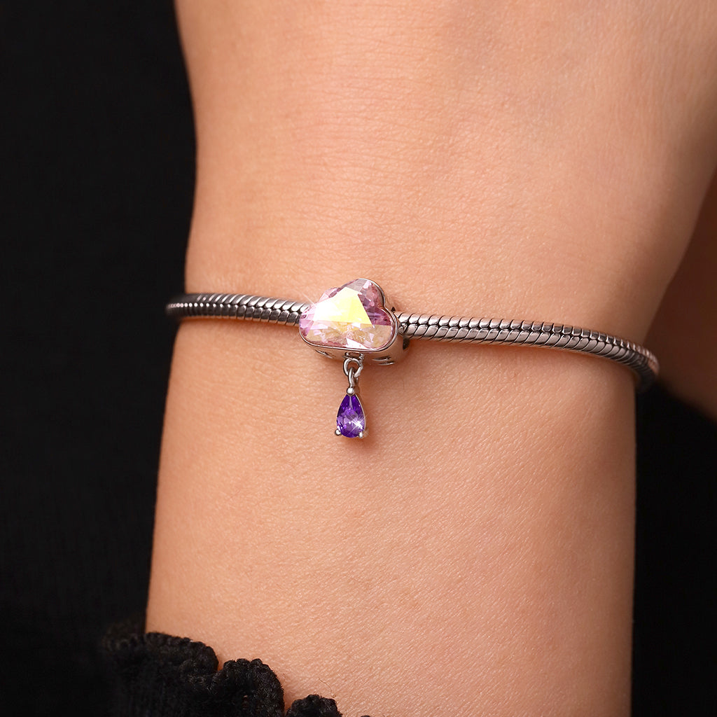Gnoce Cloud Water Drop Birthstone Charm Platinum-plated Silver Blend_7