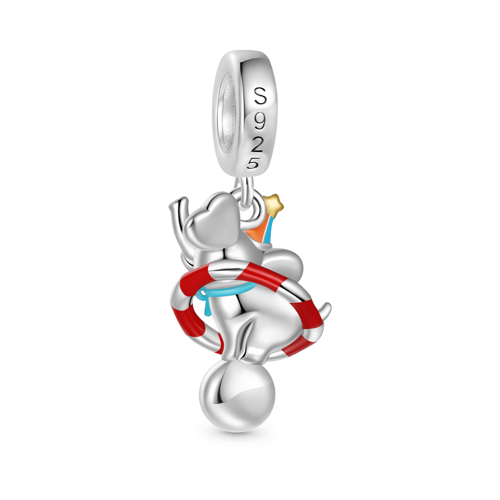 Gnoce Funny Circus Elephant Glow-in-the-Dark Charm Platinum-plated Silver Blend_3