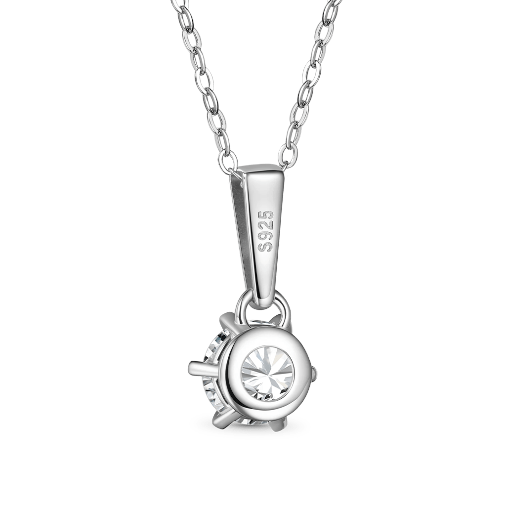 Gnoce Moissanite Drop Solitaire Necklace Platinum-plated Silver Blend_2