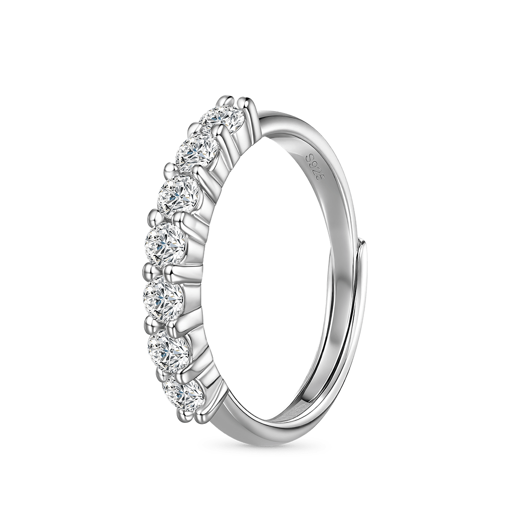 Gnoce Shiny 0.7 Ct Multiple VVS Moissanite Band Ring_2