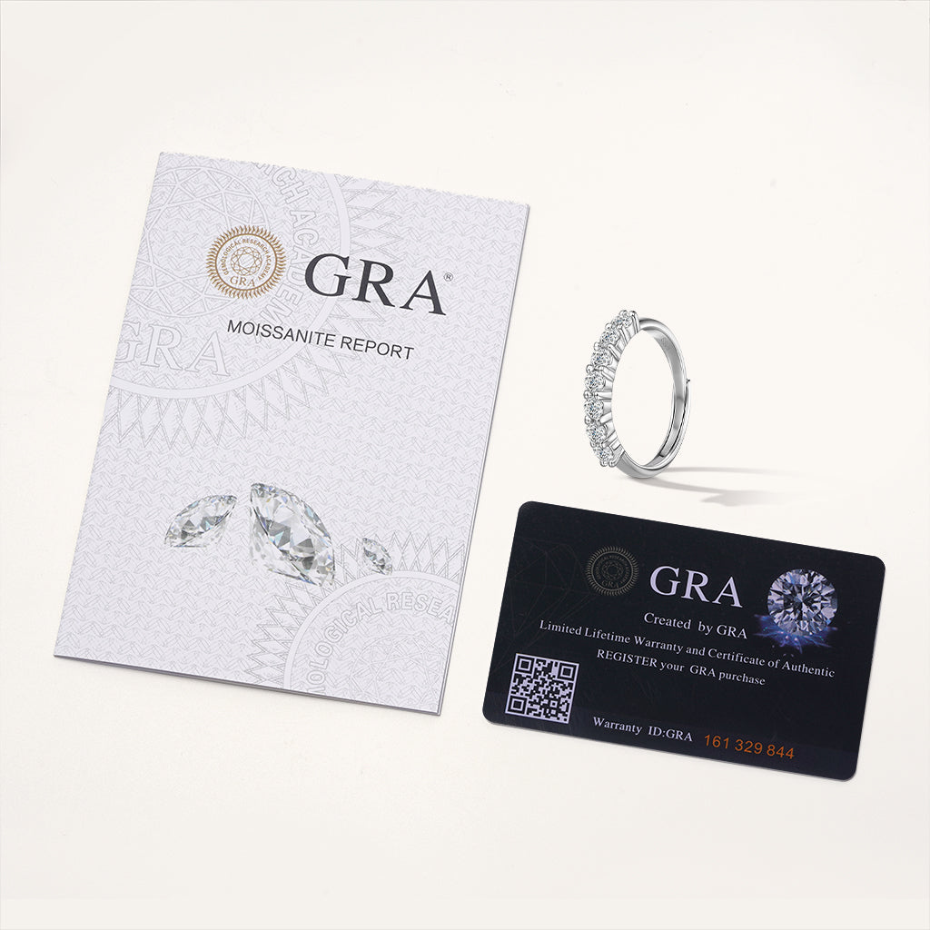 Gnoce Shiny 0.7 Ct Multiple VVS Moissanite Band Ring_4