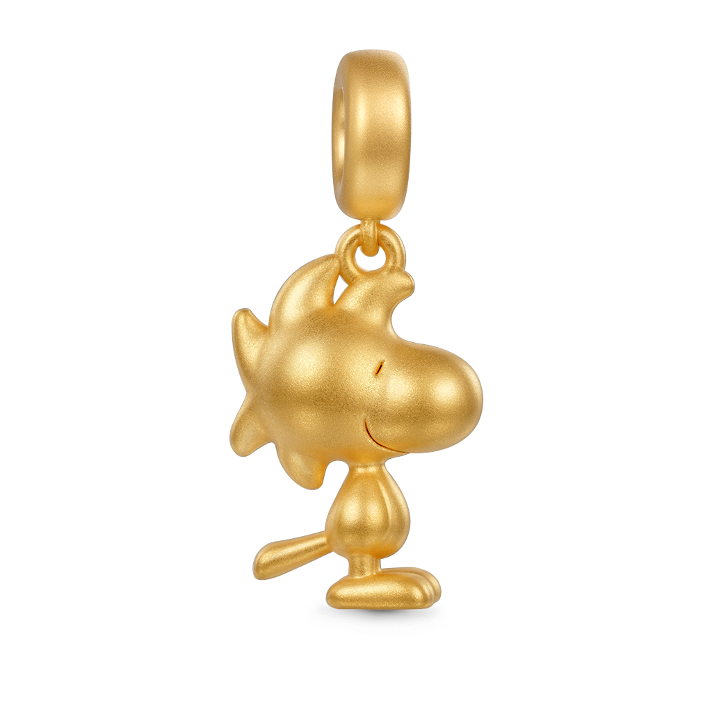 Gnoce 18k Gold Peanuts Woodstock Pendant Dangle Charm_3