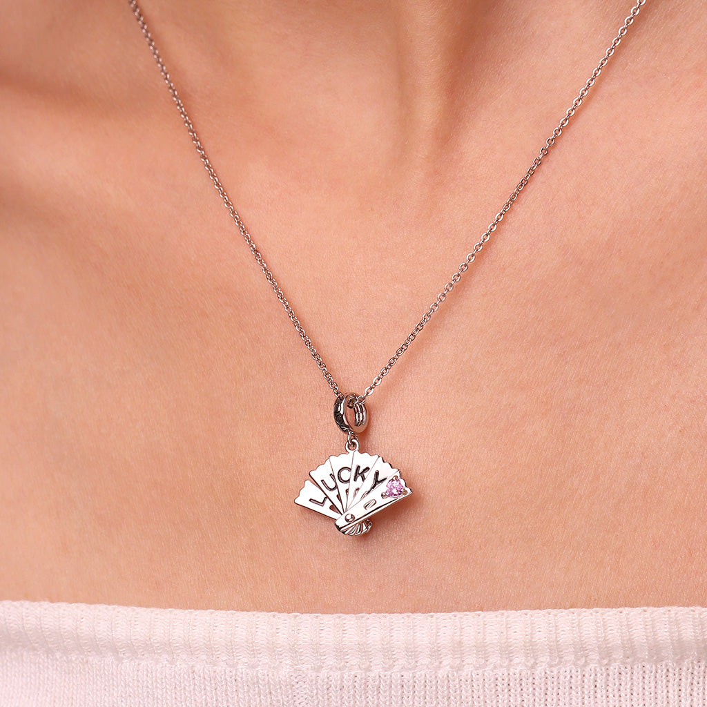 Gnoce LUCKY Openable Fan Charm Platinum-plated Silver Blend_9