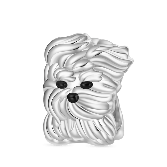 Gnoce Messy Dog West Highland Terrier Puppy Charm Platinum-plated Silver Blend_1