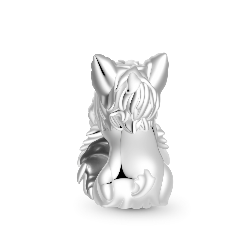 Gnoce West Highland Terrier Puppy Embraces Charm Platinum-plated Silver Blend_3