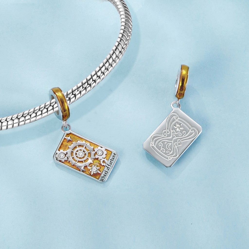 Gnoce Tarot Wheel of Fortune Pendant Dangle Charm_2