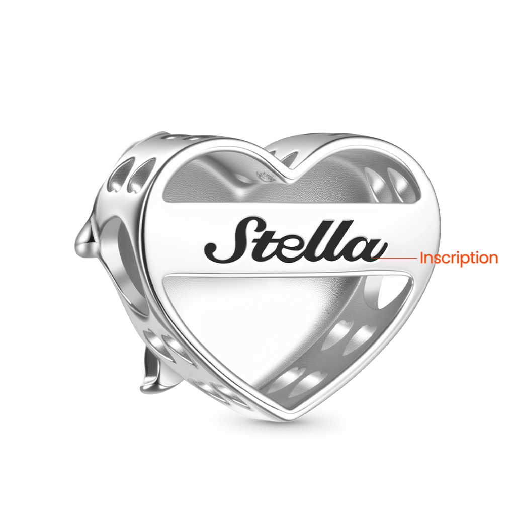Gnoce Color-changing Sunflower Heart Engravable Charm Platinum-plated Silver Blend_3