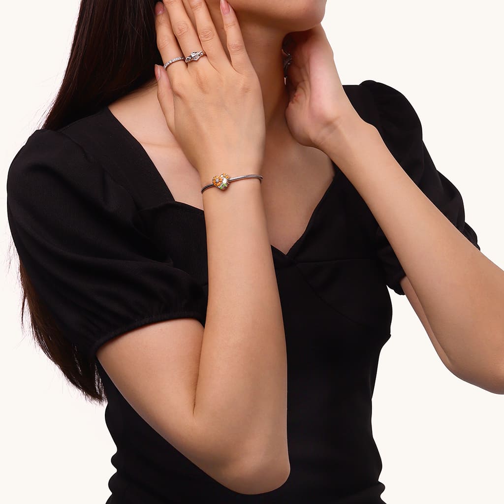 Gnoce Color-changing Sunflower Heart Engravable Charm_5