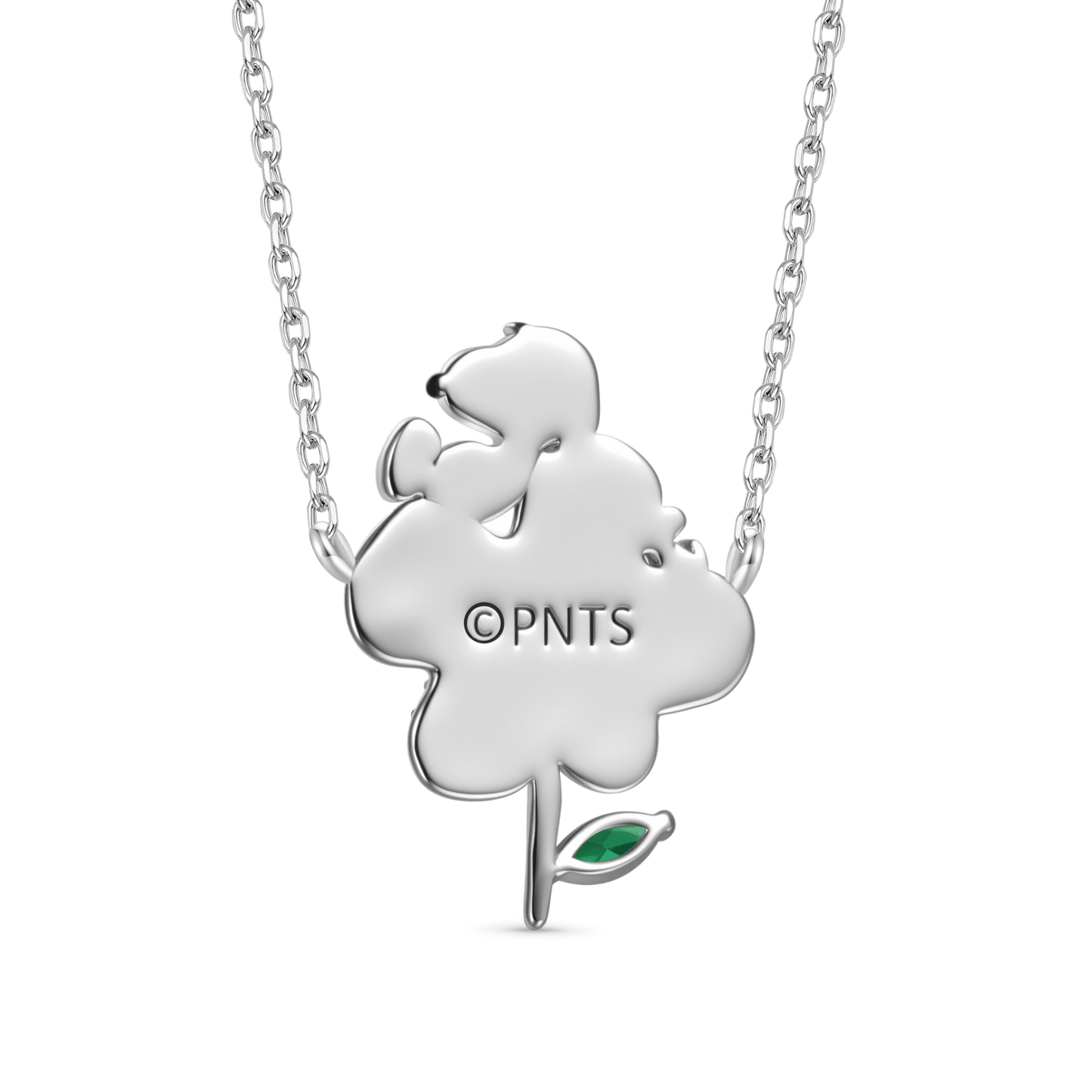 Gnoce Peanuts Snoopy Nature Flower Diamond Necklace_4