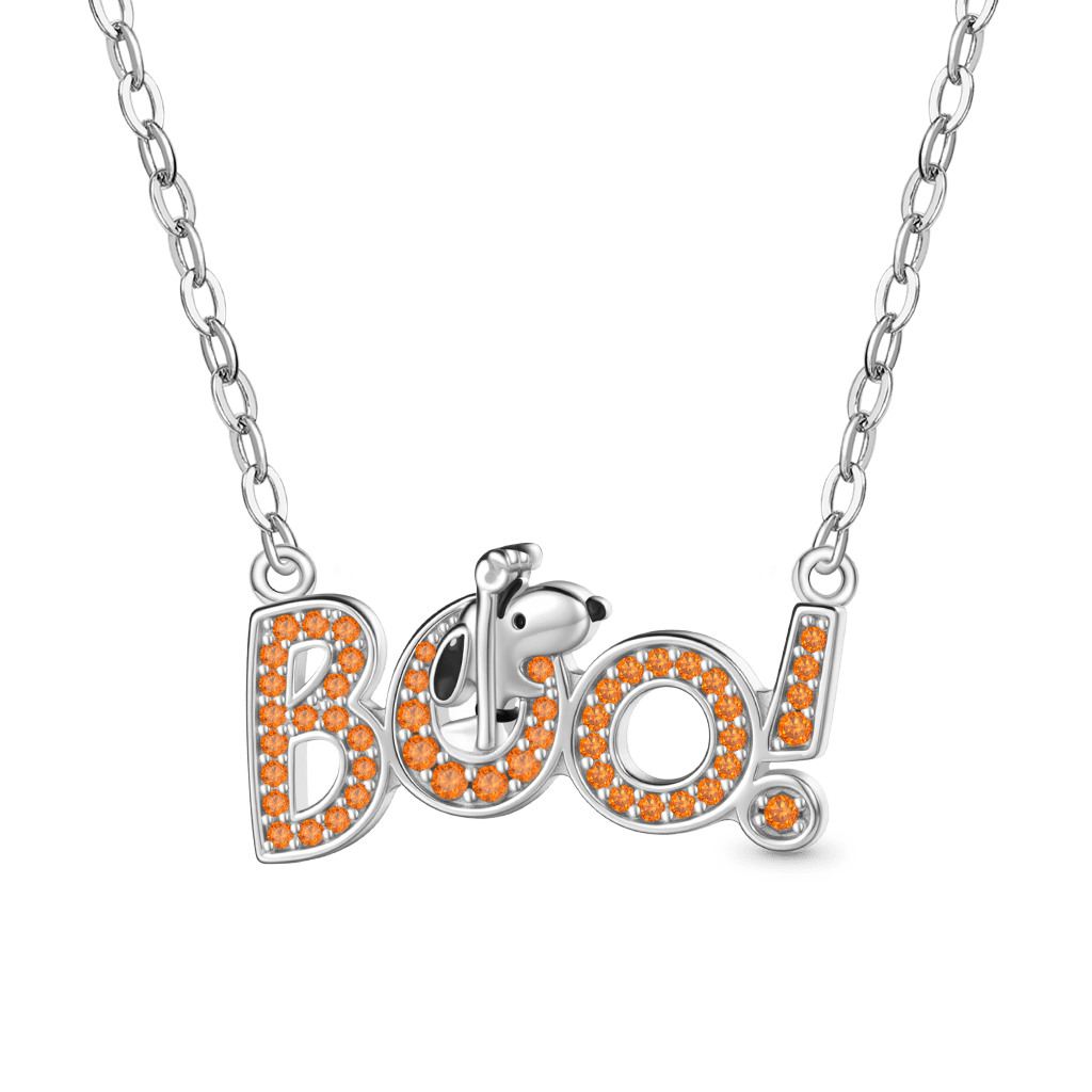 Gnoce Peanuts Halloween Snoopy BOO Necklace_1