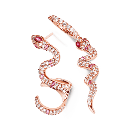 Gnoce Pink Snake Earrings_1