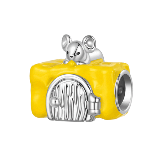 Gnoce Mouse Delicious Cheese House Charm Platinum-plated Silver Blend_1