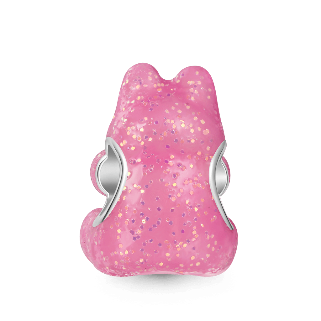 Gnoce Rabbit Gummy Glow-in-the-Dark Charm Platinum-plated Silver Blend_2
