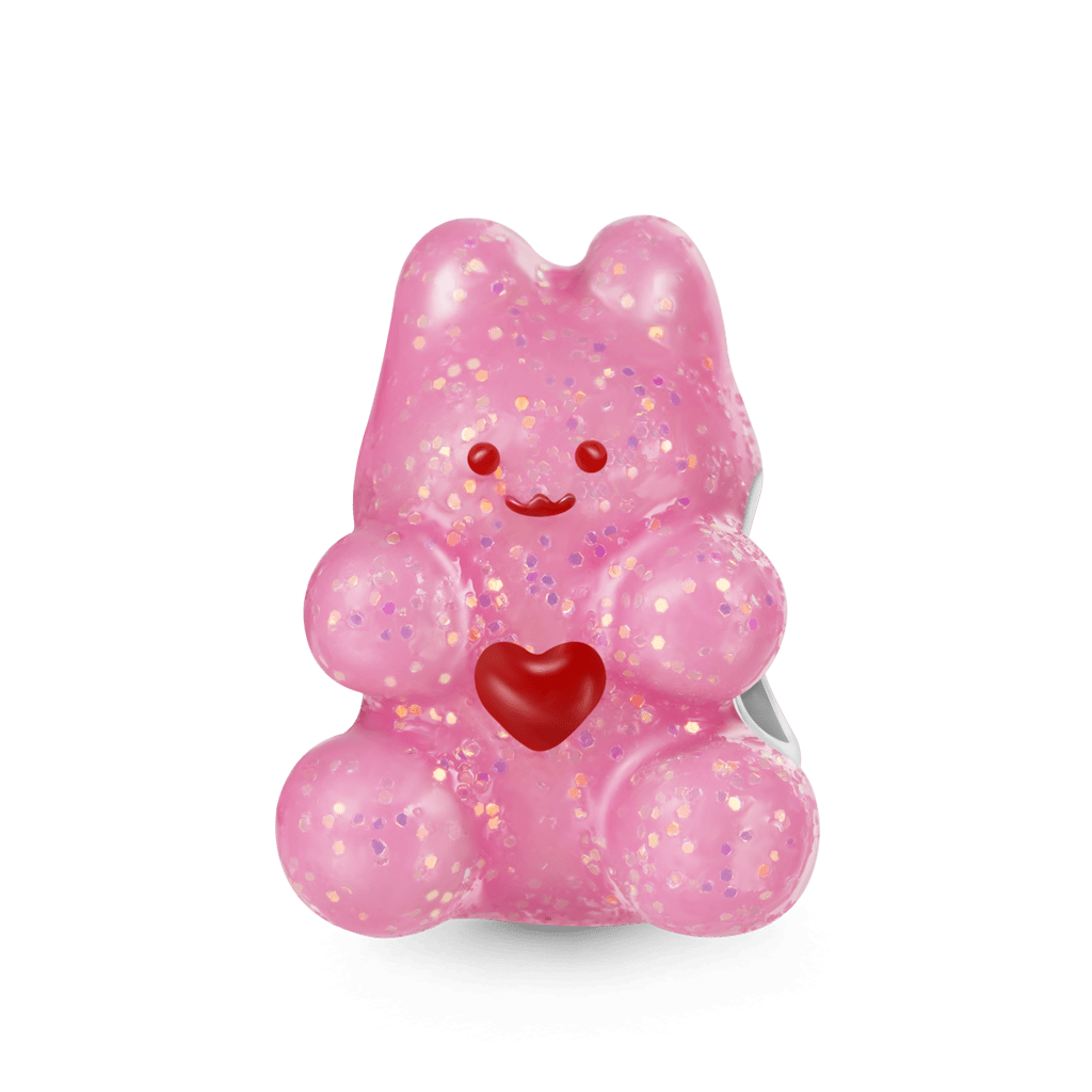 Gnoce Rabbit Gummy Glow-in-the-Dark Charm Platinum-plated Silver Blend_3