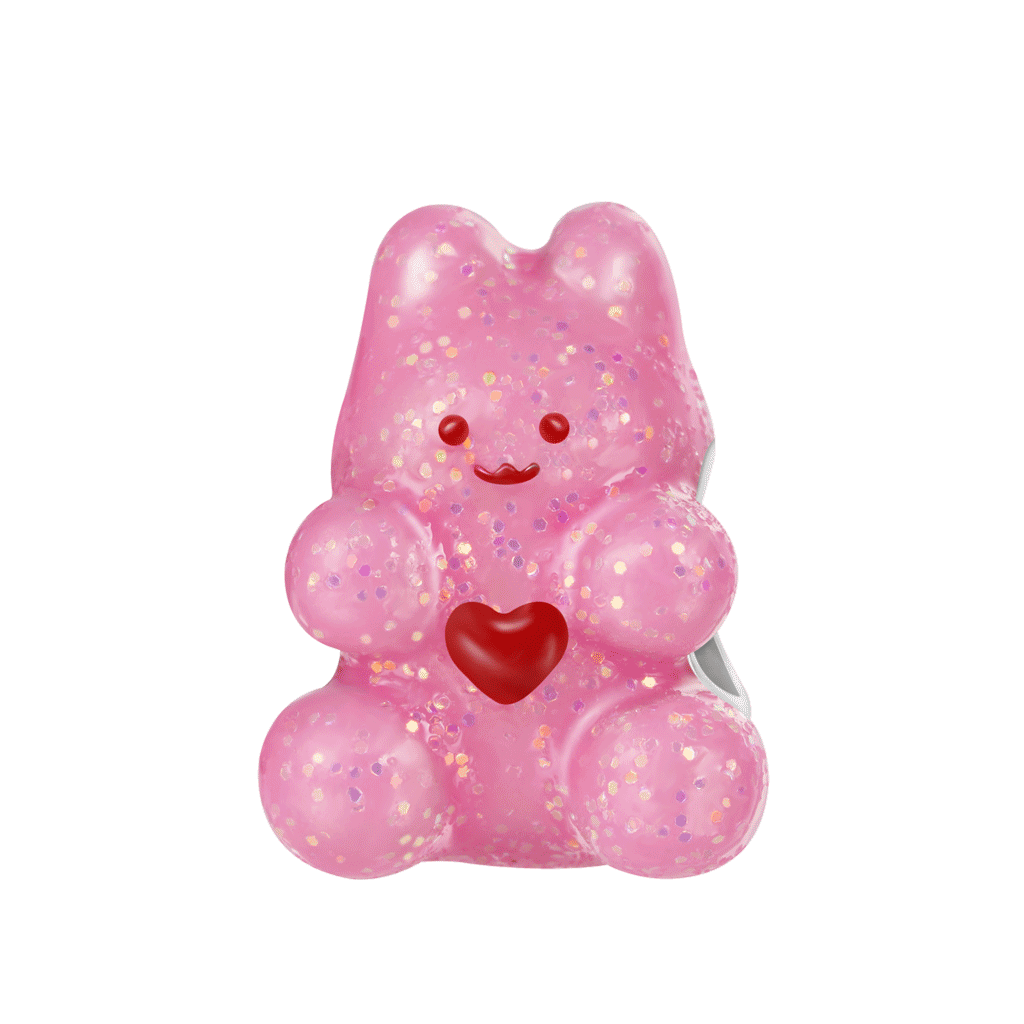 Gnoce Rabbit Gummy Glow-in-the-Dark Charm Platinum-plated Silver Blend_1