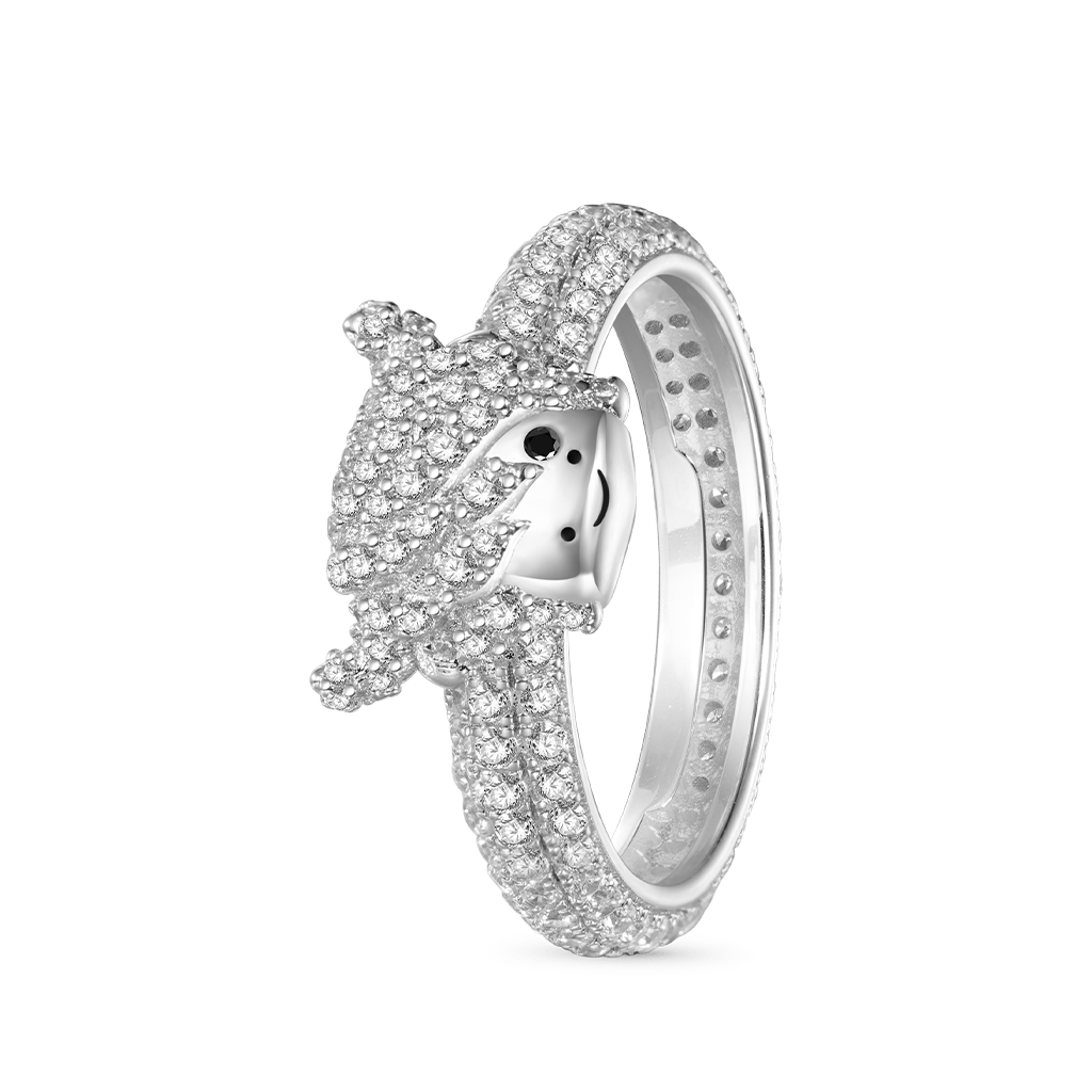 Gnoce Highland Cow Diamond Ring Platinum-plated Silver Blend_2