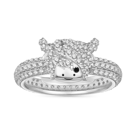 Gnoce Highland Cow Diamond Ring Platinum-plated Silver Blend_1