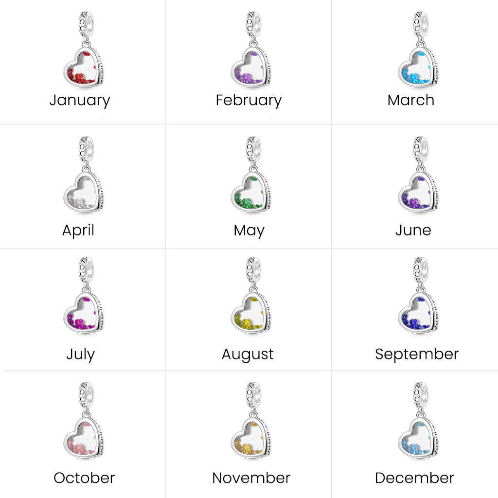 Gnoce Mother's Day Birthstones Forever Heart Pendant Dangle Charm_4