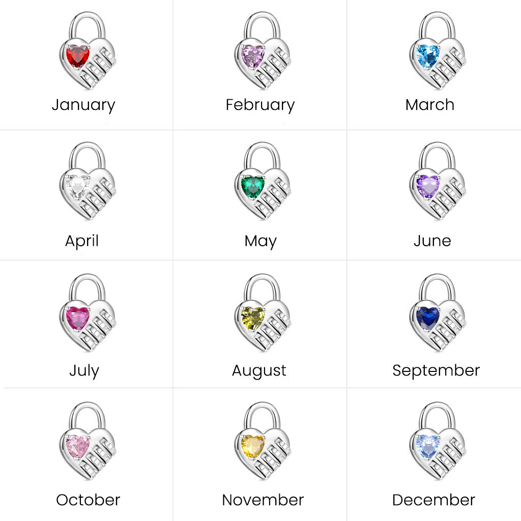 Gnoce Lock with a Love Code Charm Platinum-plated Silver Blend_4