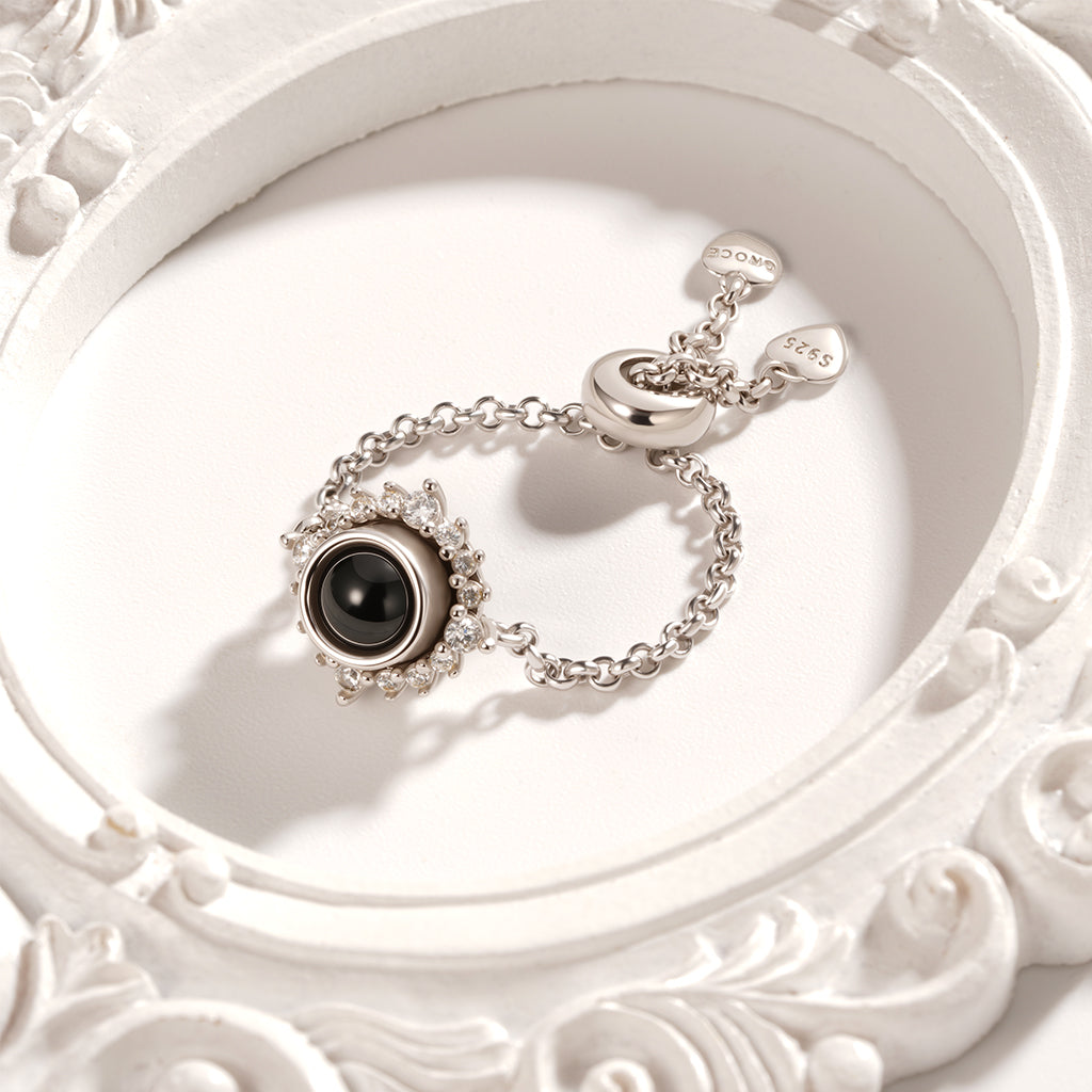 Gnoce Projection Photo Bead Chain Adjustable Ring_6