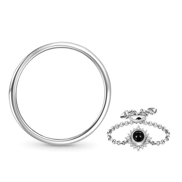 Gnoce Projection Photo Bead Chain Adjustable Ring_3