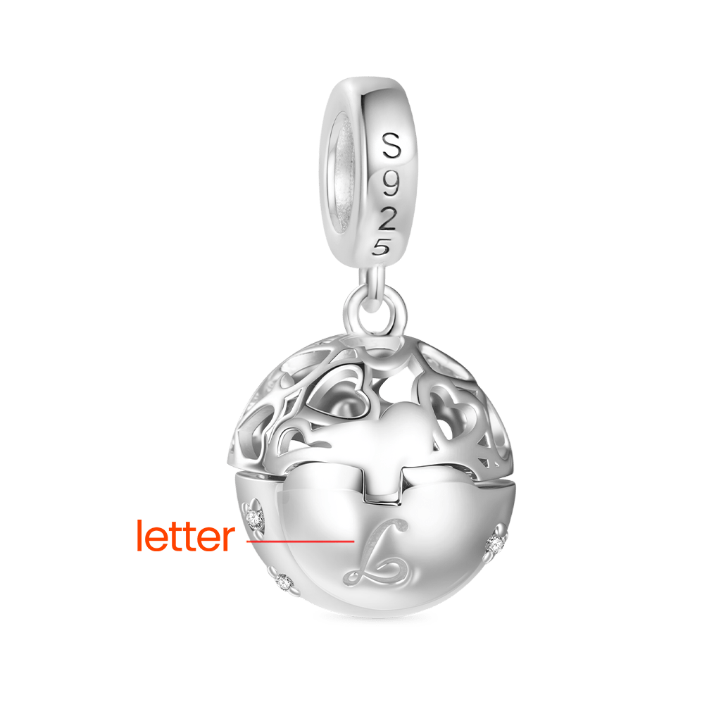 Gnoce Surprise Ball with Birthstone Ring Charm Platinum-plated Silver Blend_4