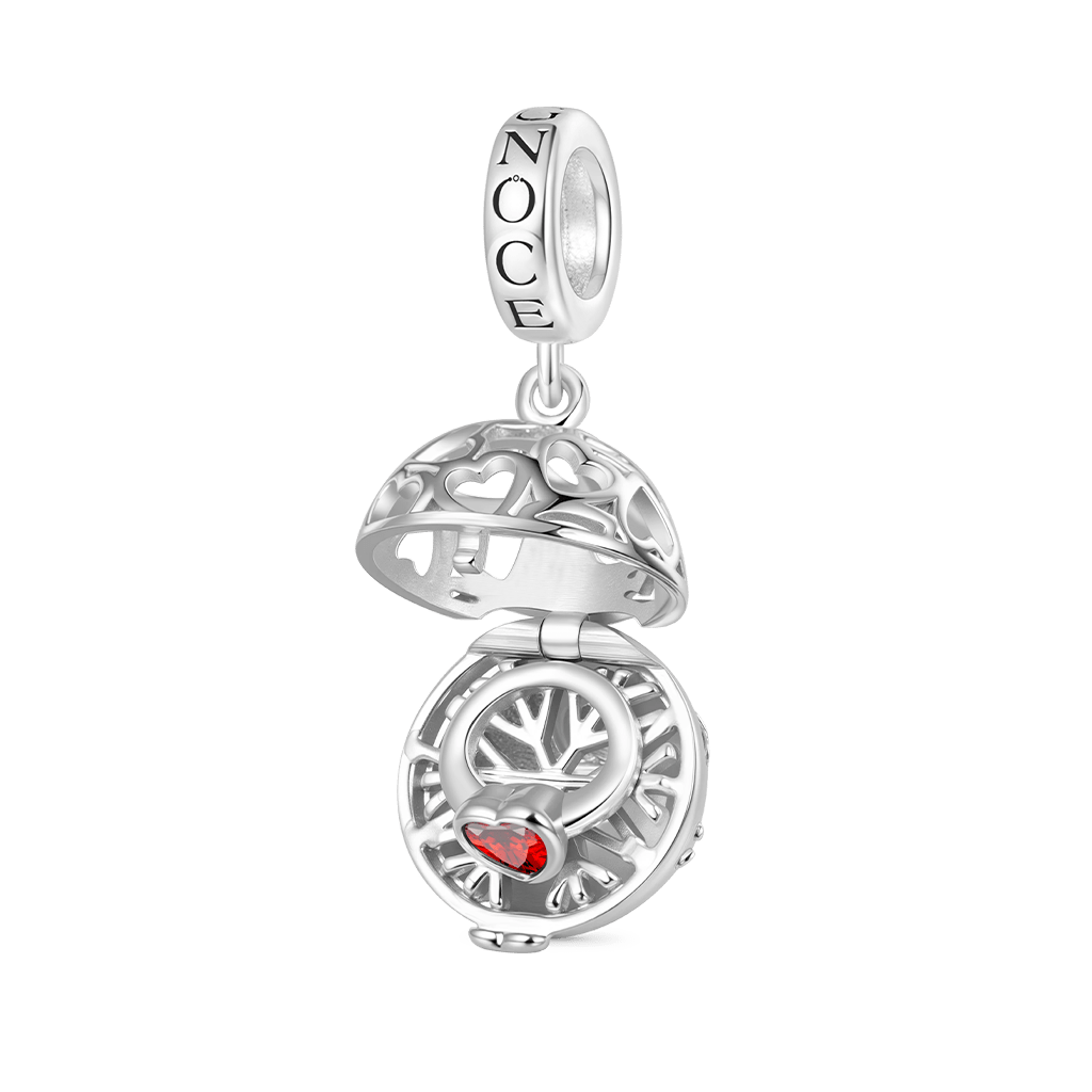 Gnoce Surprise Ball with Birthstone Ring Charm Platinum-plated Silver Blend_2