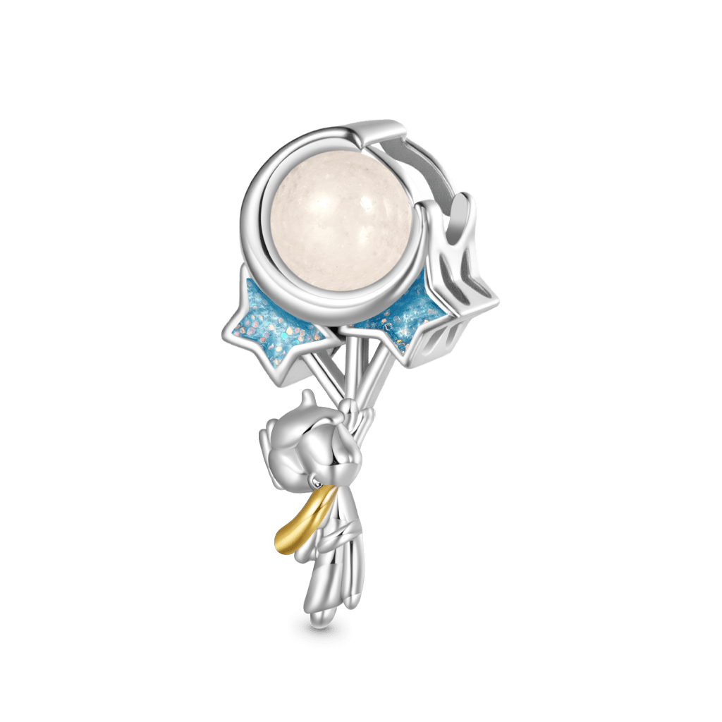 Gnoce Little Boy Glow-in-the-Dark Starry Sky Charm Platinum-plated Silver Blend_2