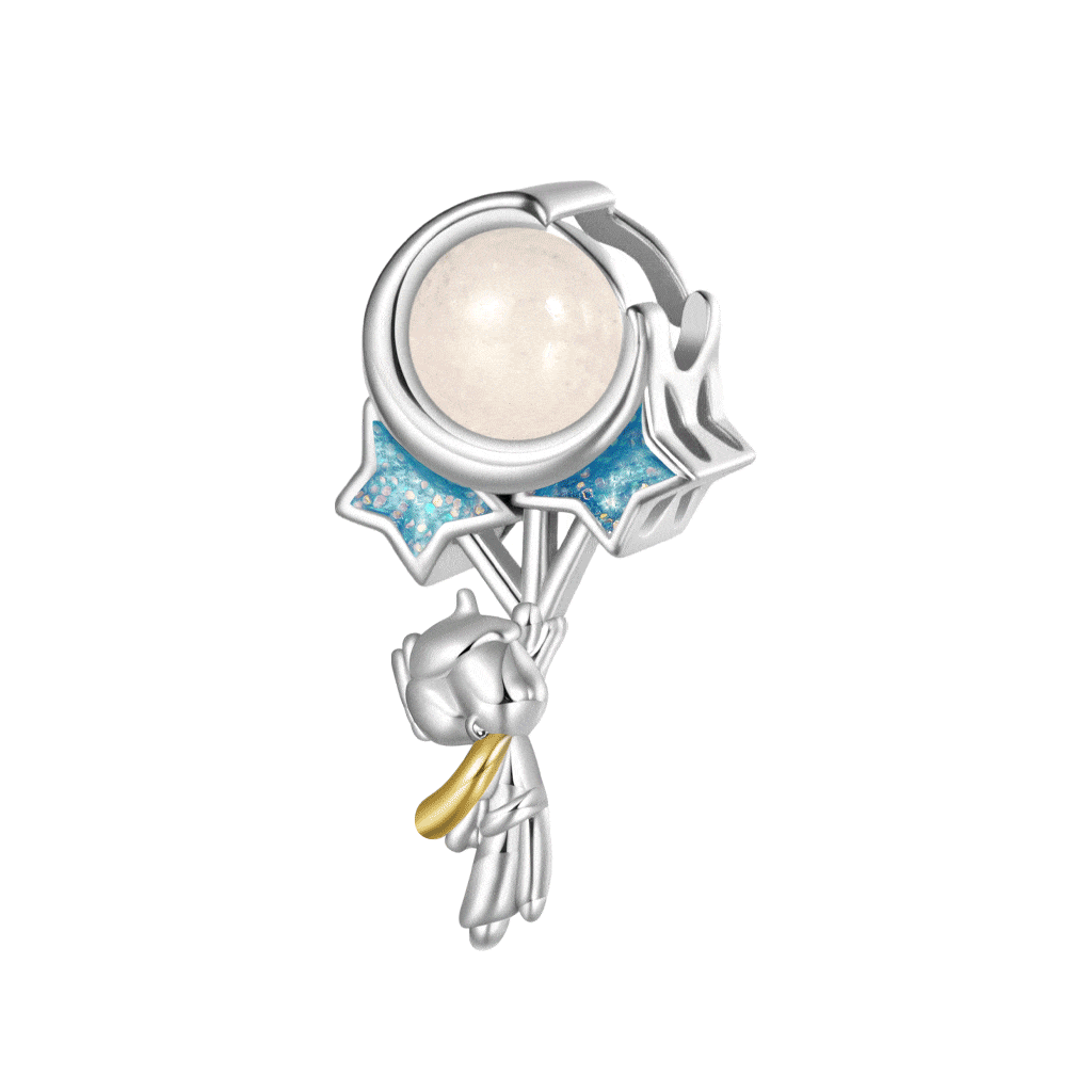 Gnoce Little Boy Glow-in-the-Dark Starry Sky Charm Platinum-plated Silver Blend_1