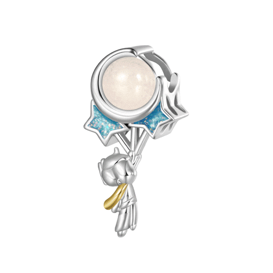 Gnoce Little Boy Glow-in-the-Dark Starry Sky Charm Platinum-plated Silver Blend_1