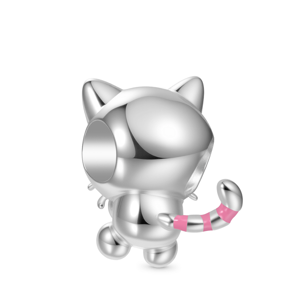 Gnoce Love U Cat Glow-in-the-Dark Charm Platinum-plated Silver Blend_3