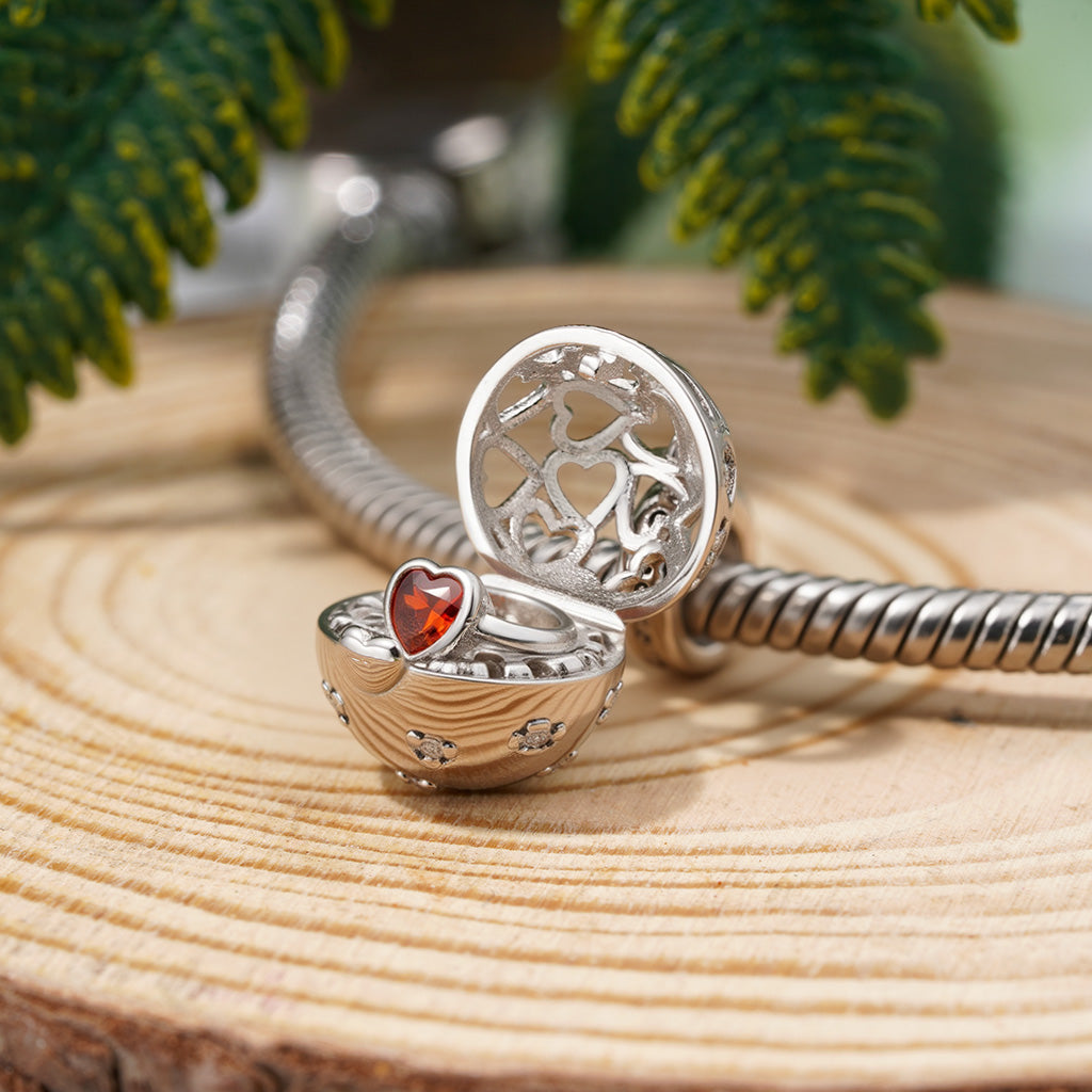 Gnoce Surprise Ball with Birthstone Ring Charm Platinum-plated Silver Blend_6