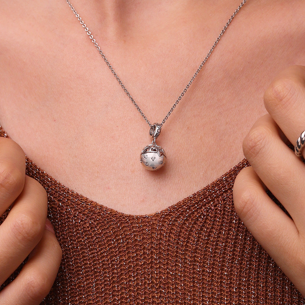 Gnoce Surprise Ball with Birthstone Ring Charm Platinum-plated Silver Blend_7
