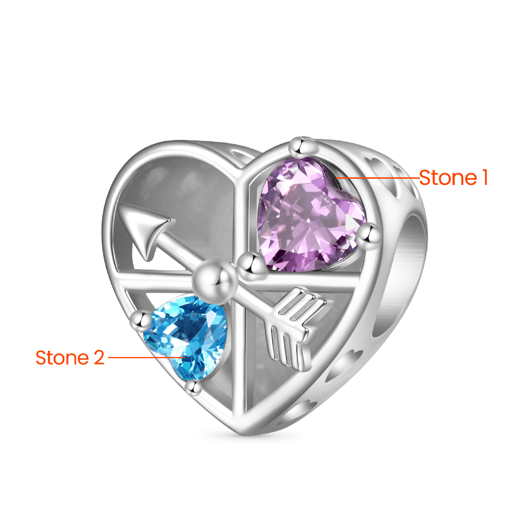 Gnoce Engravable Love Clock Rotating Arrow Charm Platinum-plated Silver Blend_3