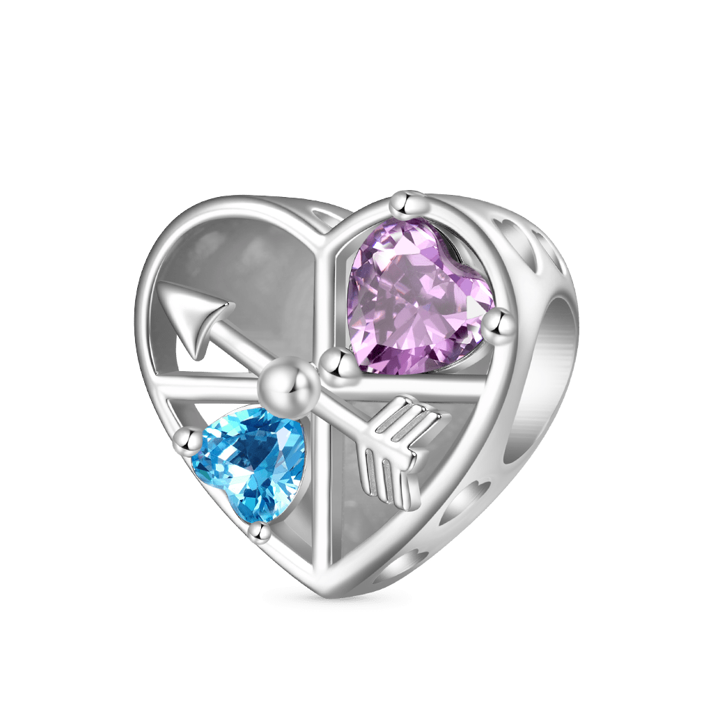 Gnoce Engravable Love Clock Rotating Arrow Charm Platinum-plated Silver Blend_2