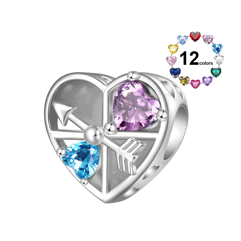 Gnoce Engravable Love Clock Rotating Arrow Charm Platinum-plated Silver Blend_1