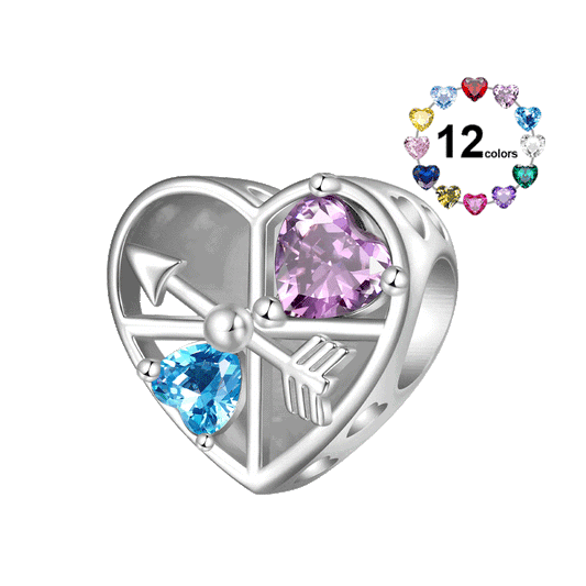 Gnoce Engravable Love Clock Rotating Arrow Charm Platinum-plated Silver Blend_1