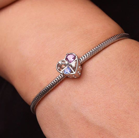 Gnoce Engravable Love Clock Rotating Arrow Charm Platinum-plated Silver Blend_8