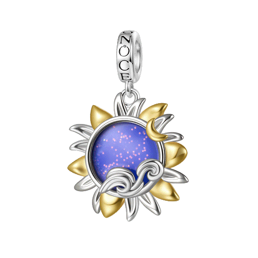 Gnoce Starry Night Sunflower Glow-in-the-Dark Charm Platinum-plated Silver Blend_1
