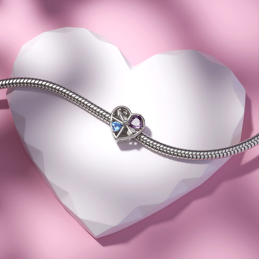 Gnoce Engravable Love Clock Rotating Arrow Charm Platinum-plated Silver Blend_6