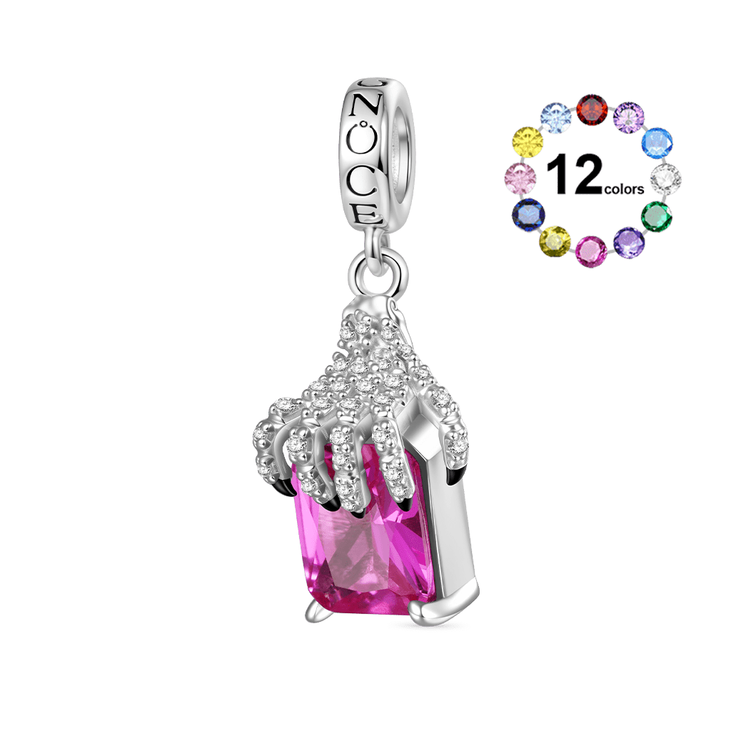 Gnoce Engravable Skeleton Hand Bone Birthstone Charm_1