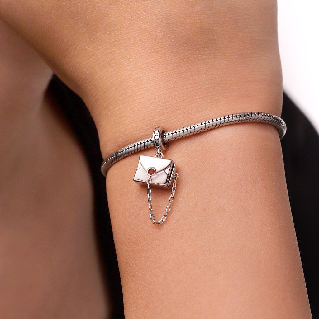 Gnoce Photo Secret Love Envelope Charm Platinum-plated Silver Blend_6