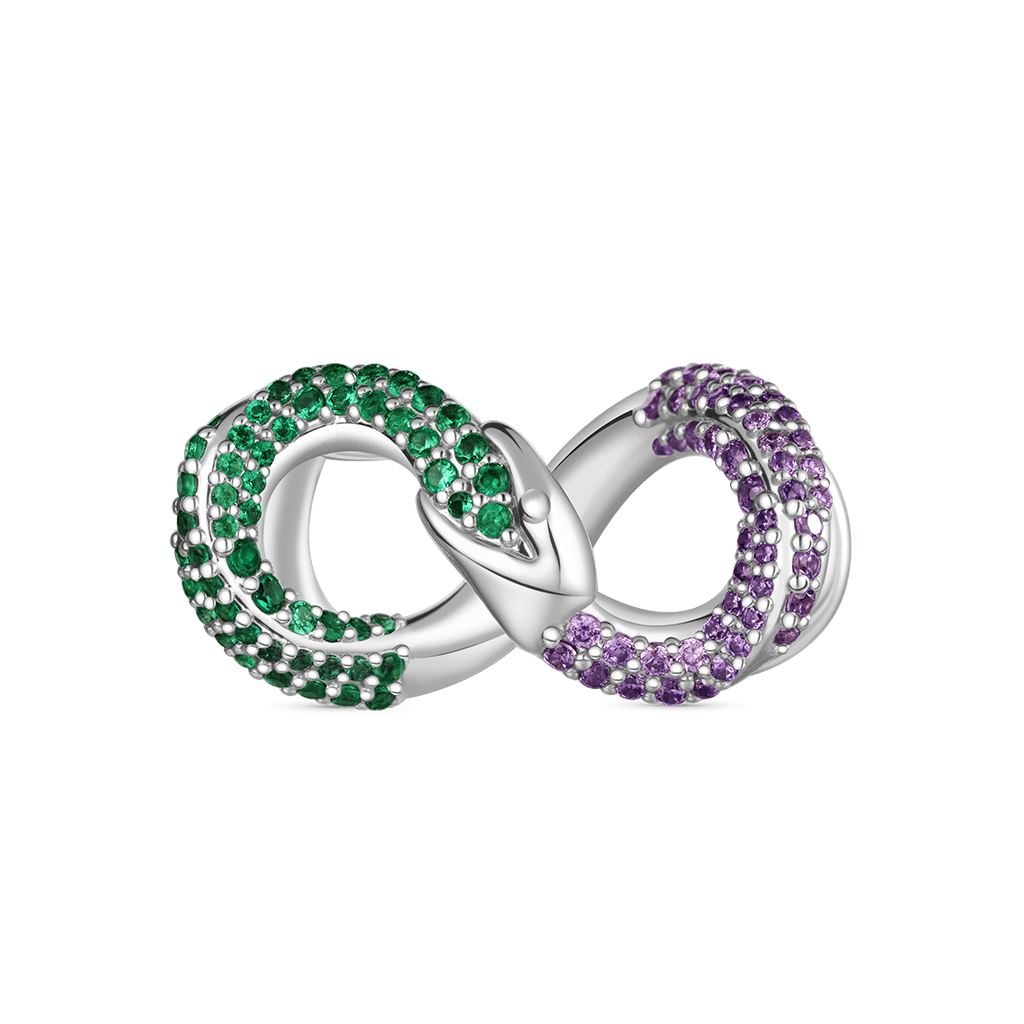Gnoce Ouroboros Inlaid Zircon Birthstone Charm_2