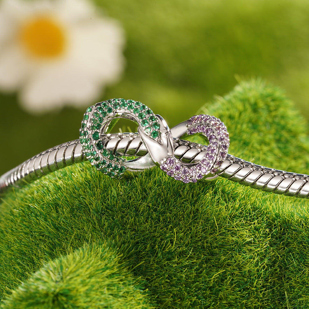 Gnoce Ouroboros Inlaid Zircon Birthstone Charm_5