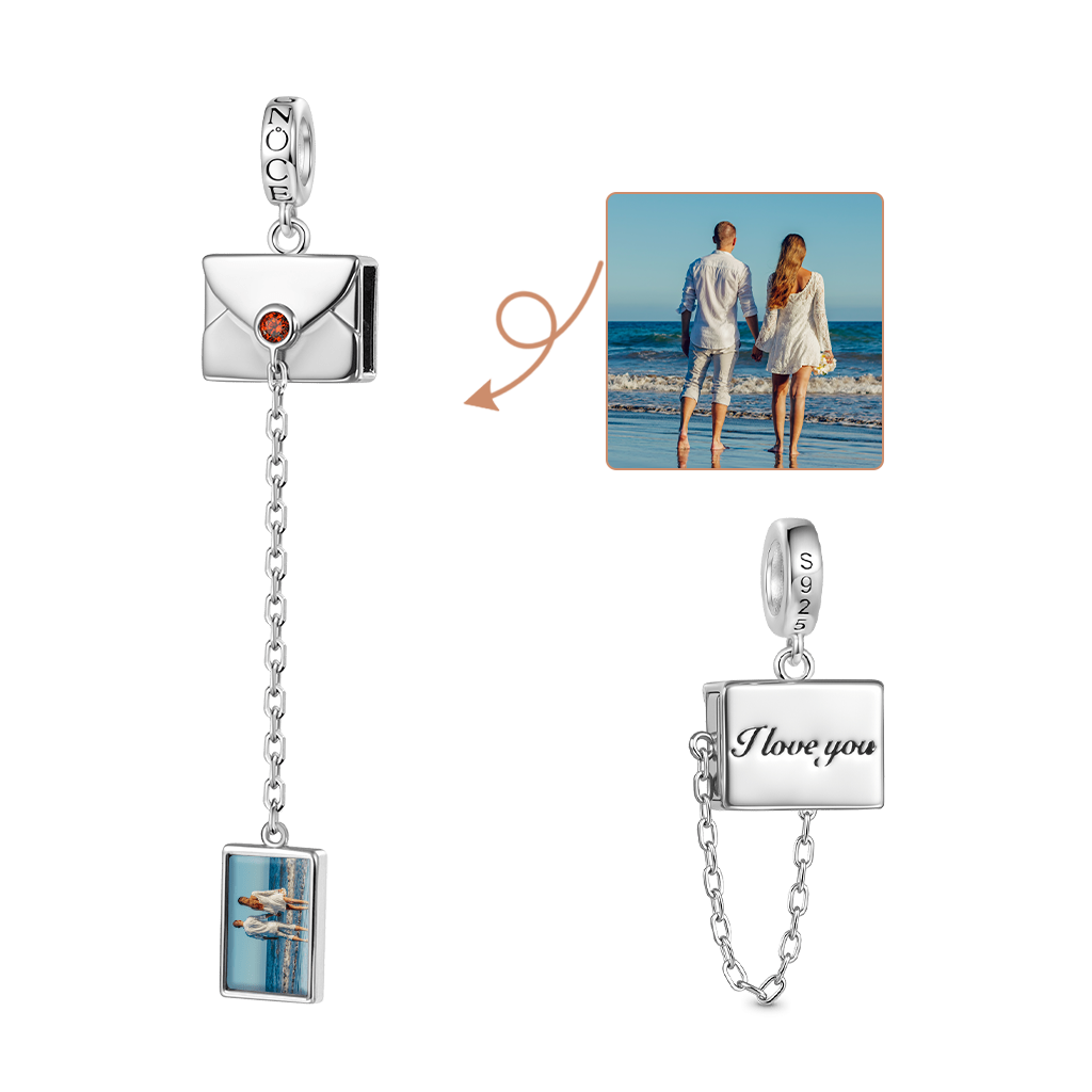 Gnoce Photo Secret Love Envelope Charm Platinum-plated Silver Blend_1